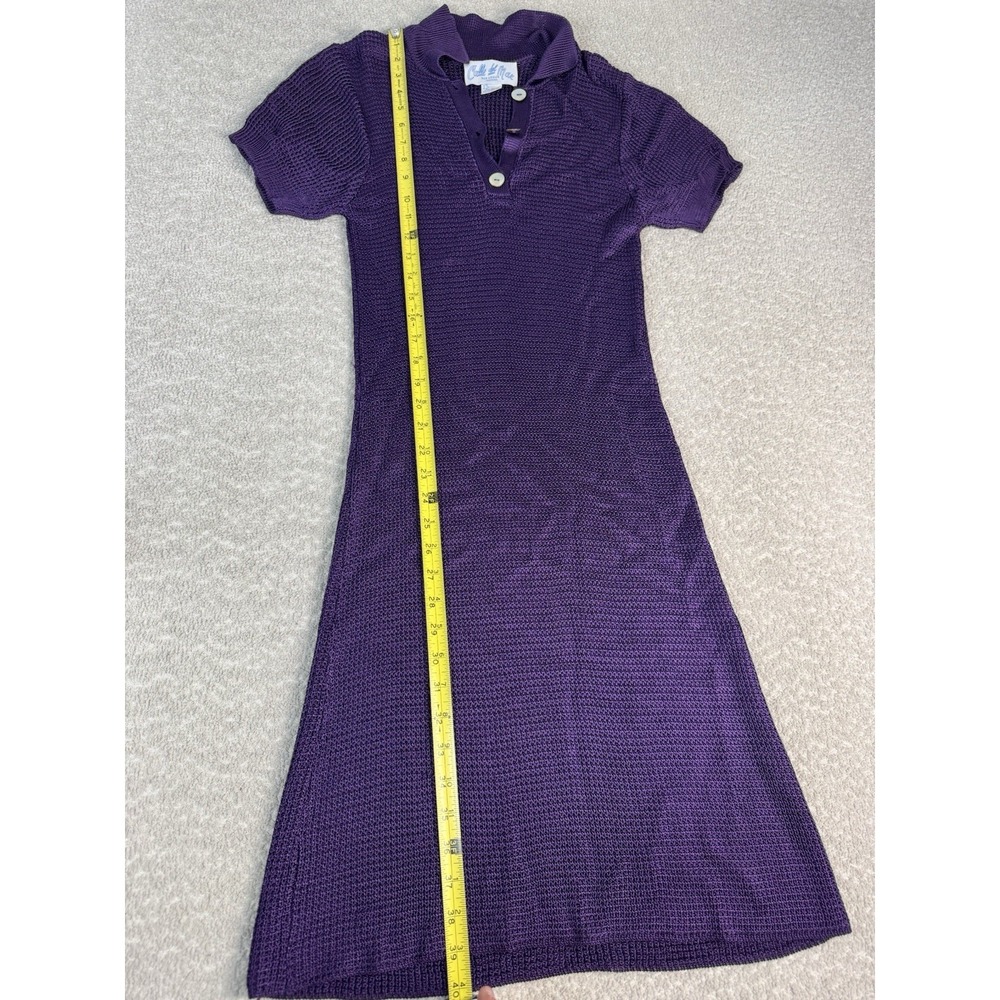 Calle‎ Del Mar Women's Purple Short Sleeve Knit Polo Dress Size Medium - Picture 9 of 11